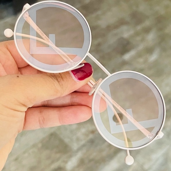Fendi Sunglasses New Authentic Round Pink Sunglasses Logo Lens